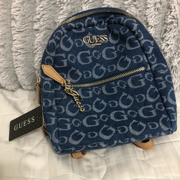 guess denim mini backpack